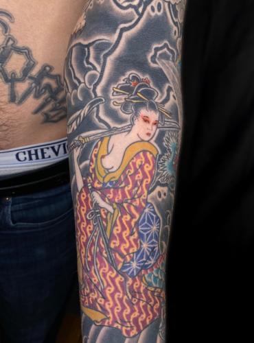 geisha sleeve tattoo